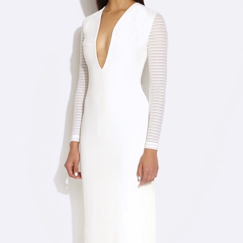 AQ/AQ Belle Cream Long Sleeved Midi Dress Size 4